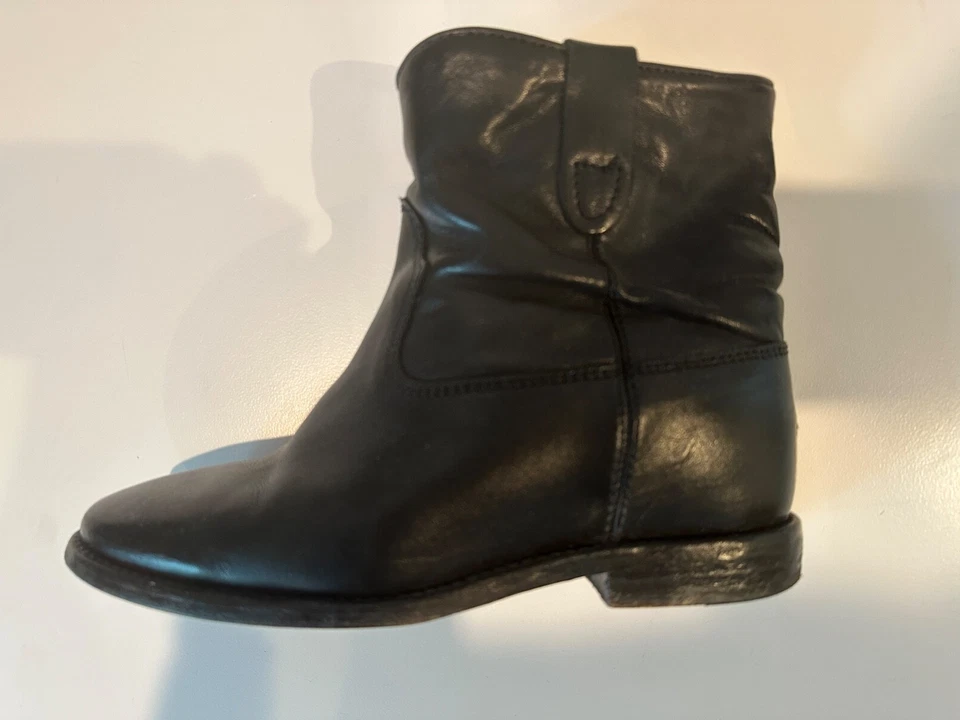 Isabel Marant Etoile Crisi Botines Cuña Ocultos Cuero Negro Talla 3 G2U Foto 3 de 4