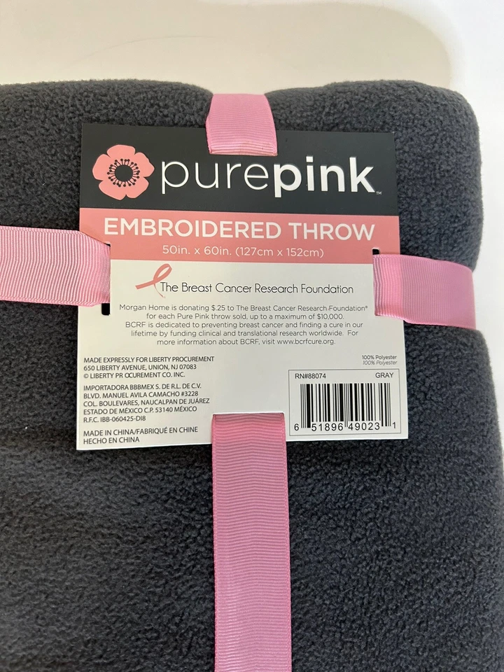 Purepink Breast Cancer Research Blanket Throw Fleece Cozy Plush 50x60 NWT - Image 4 of 4