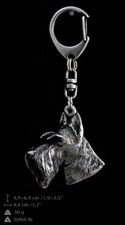 Scottish Terrier silver covered keyring, high quality keychain Art Dog