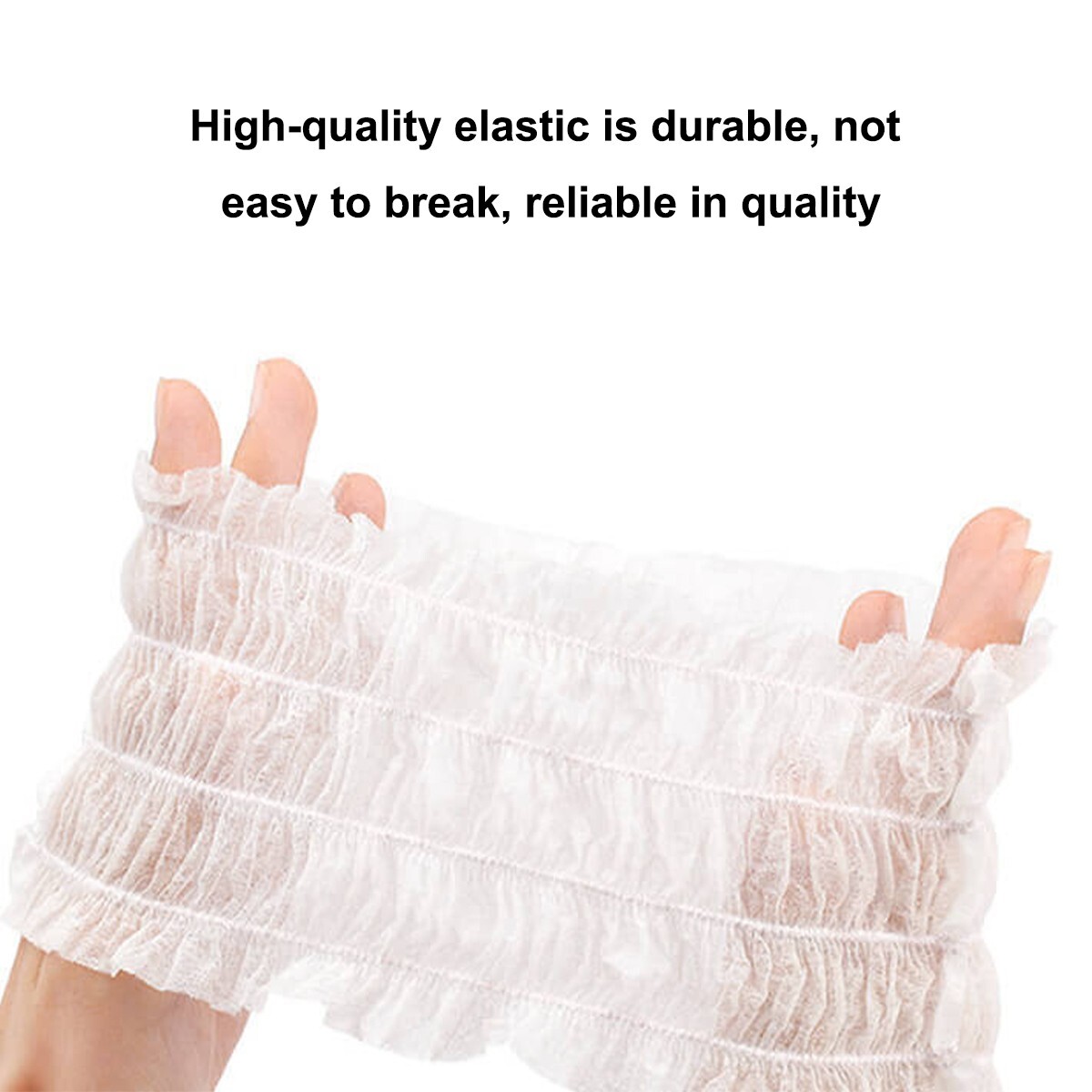 100 Pcs Disposable Headband Makeup Spa Elastic Nonwoven White Hair