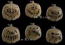 6 Pcs STL 3D Models HELOWEEN PUMPKINS  for CNC Router Aspire Artcam 3D Printer