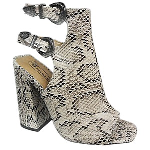 peep toe open back booties