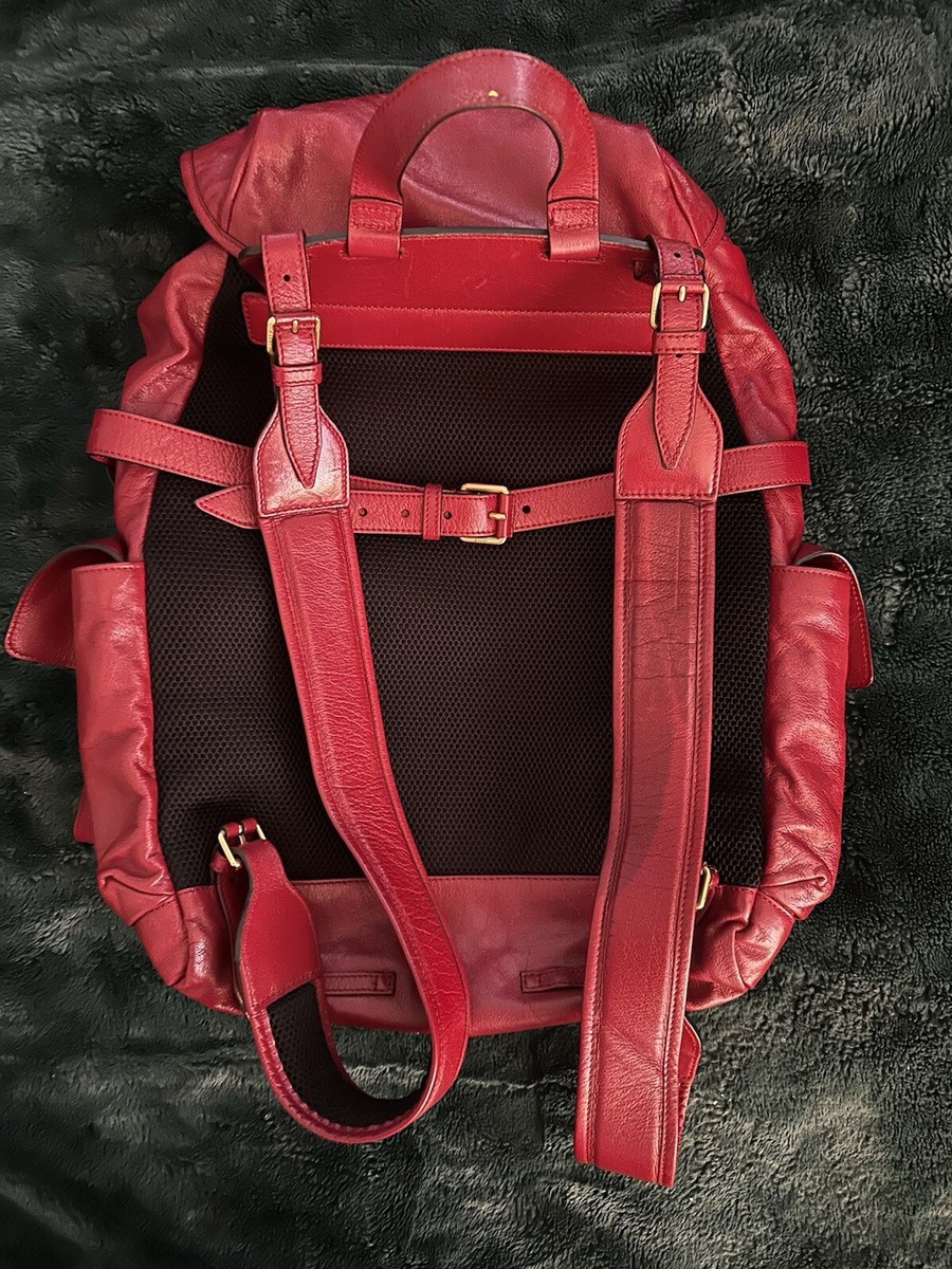Gucci Rebelle Convertible Calfskin Backpack-‎ LIKE NEW Gucci REBELLE Bucket Backpack Leather Red | eBay main image 3