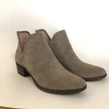 lucky brand baley perforated chop out booties leopard