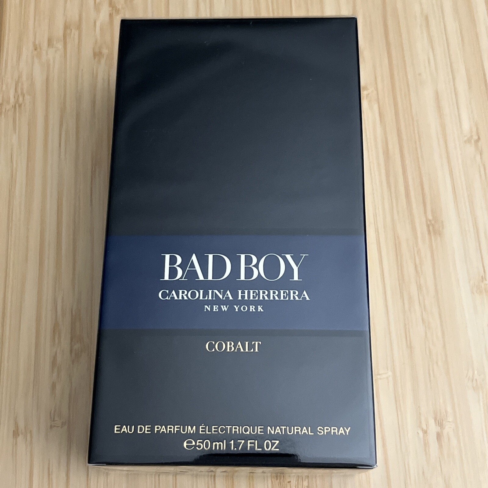 CAROLINA HERRERA NEW YORK BAD BOY COBALT EAU DE PARFUM NATURAL SPRAY 1.7 OZ. NIB