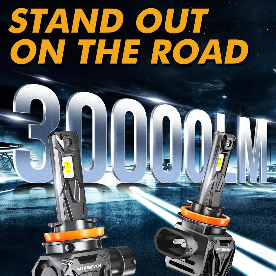 AUXBEAM Q40 30000LM 120W LED Headlight Bulbs H11 9005 9006 9007 H7 Super Bright - Image 4 of 4