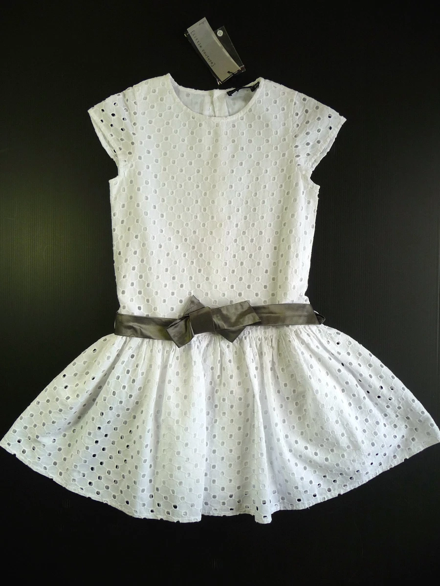 JEAN BOURGET ROBE EN BRODERIE ANGLAISE BLANC 8 ANS LITTLE COUTURE