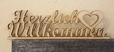 Schriftzug Herzlich Willkommen Holz 18x5 5 Cm Deko Dekoration Wanddeko Ebay