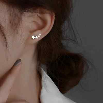 Sterling Silver Star Crawler Earrings