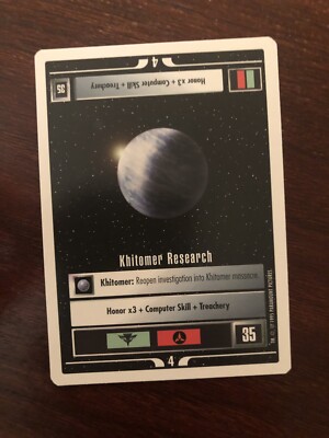 Star Trek CCG 1e Khitomer Research - Premier WB Beta 1995 Mint Rare Card