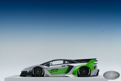 1/18 FuelMe Lamborghini 700GT EVO Liberty Walk Performance Silver with Green