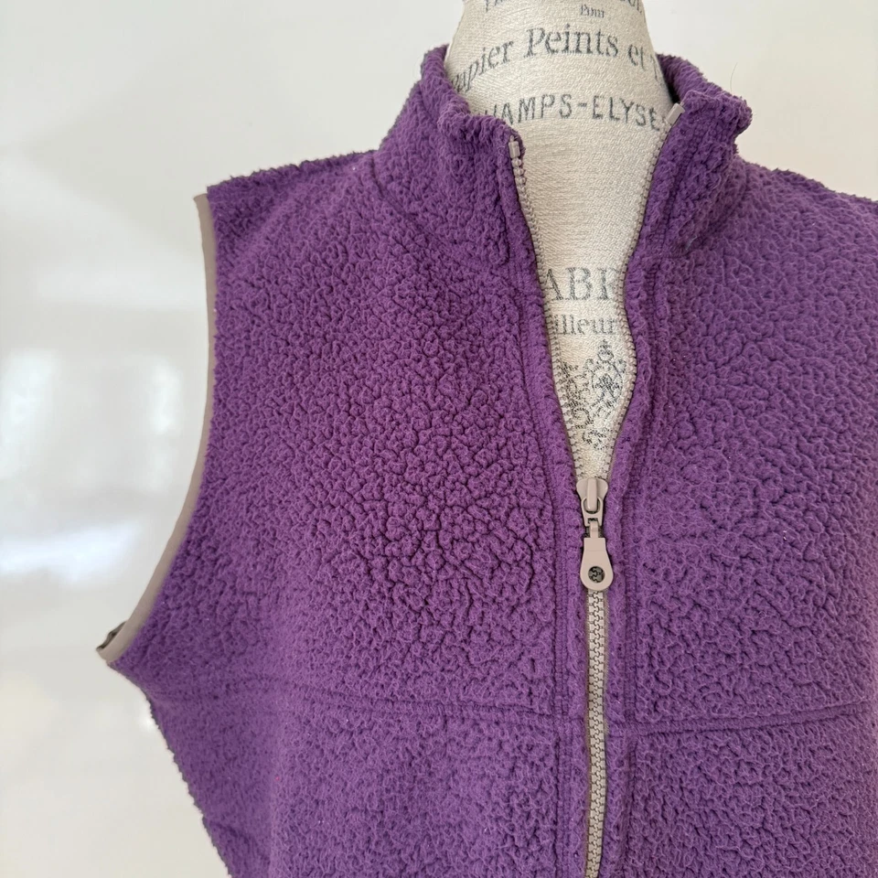 Life is Good Purple Sherpa Fleece Vest Relaxed Fit Women's XL - Image 2 of 4