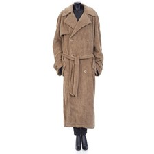 BALENCIAGA 2790 Trench Coat - Double-Breasted , Neutral Beige Towel Fabric