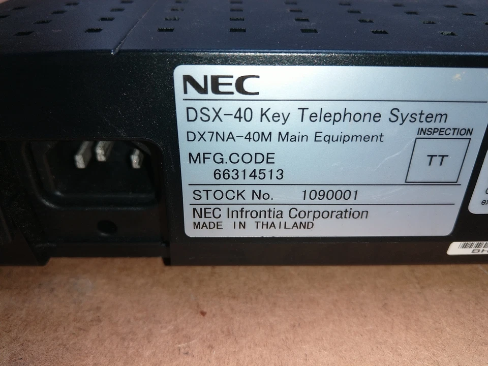 NEC DSX-40 Key Telephone System KSU DX7NA-40M Main Cabinet +Power Cord  1090001 - Image 3 of 4