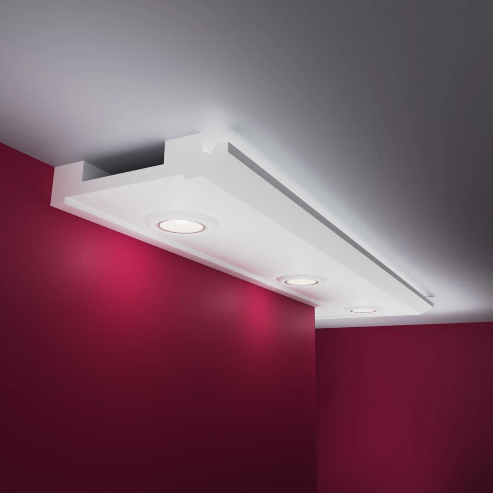 Baguettes en stuc ELHARE spot profil LED bande éclairage indirect lumière XPS... - Photo 3/4