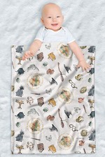 Harry Potter Fleece Baby Blanket, 30"x40" Whimsical Icons