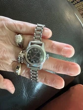 VTG black dial 1950-60s NYSA ladies military incabloc watch