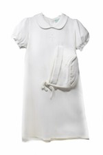 Petit Ami Christening Day Gown with Matching Bonnet LOTS OF DETAIL Size 6mon