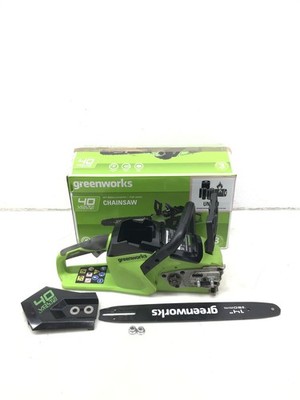 Greenworks  2005707UC Akku Kettensaege mit buerstenlosem Motor, 14 Zoll