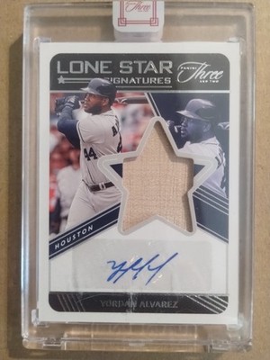 2022 Panini Three & Two YORDAN ALVAREZ LONE STAR SIGNATURE BAT Auto 39 /49