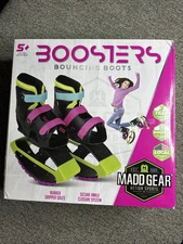 Madd Gear Unisex Kids Blue Adjustable Boosters Bouncing Boots 5+ Size 3-6 80lbs