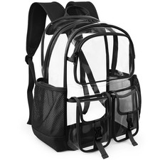 Clear Backpack for School, Clear Bookbag Heavy Duty Transparent Backpacks 17 ...