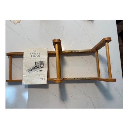 Vintage Lily Mills Co Inkle Loom Wooden Weaving Tool with Instruction Manual