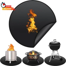36'' Fire Pit Mat for Solo Stove Bonfire, round Fireproof under Grill Mat