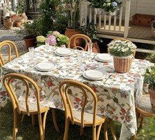 Waterproof Rectangular Tablecloth 60 X 120 Inch, Bird Floral