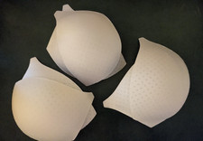 3 Pairs Women's Bra PAD INSERTS Foam Padding Breast Support White Beige Med B/C