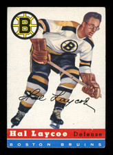 1954-55 TOPPS HOCKEY NHL #38 Hal Laycoe EX-NM Boston Bruins Card