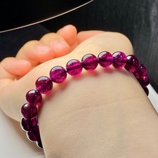 8.3mm Natural Purple Garnet Crystal Beads Bracelet AAAA