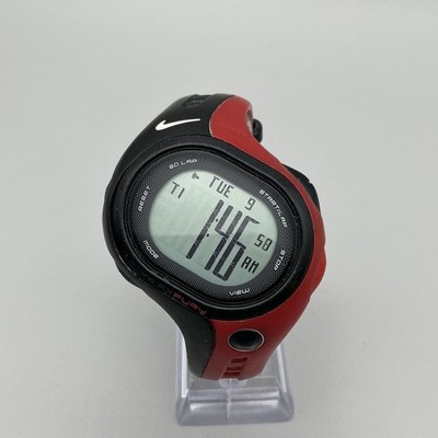 Nike Triax Fury Mens Watch 48mm Gray Digital 50 Lap Black Red