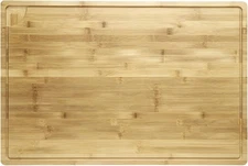 30"L x 20"W Bamboo Cutting Board with Juice Groove & Built-in Handle, Reversible