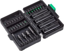 Impact Driver Bit Set 33-Piece W/ S2 Steel Nut Drivers & Sockets