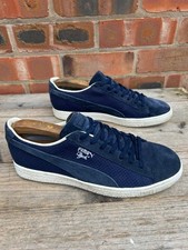 mens suede PUMA clyde trainers - size uk 9 VGC FREE P&P ( ref BB5 )