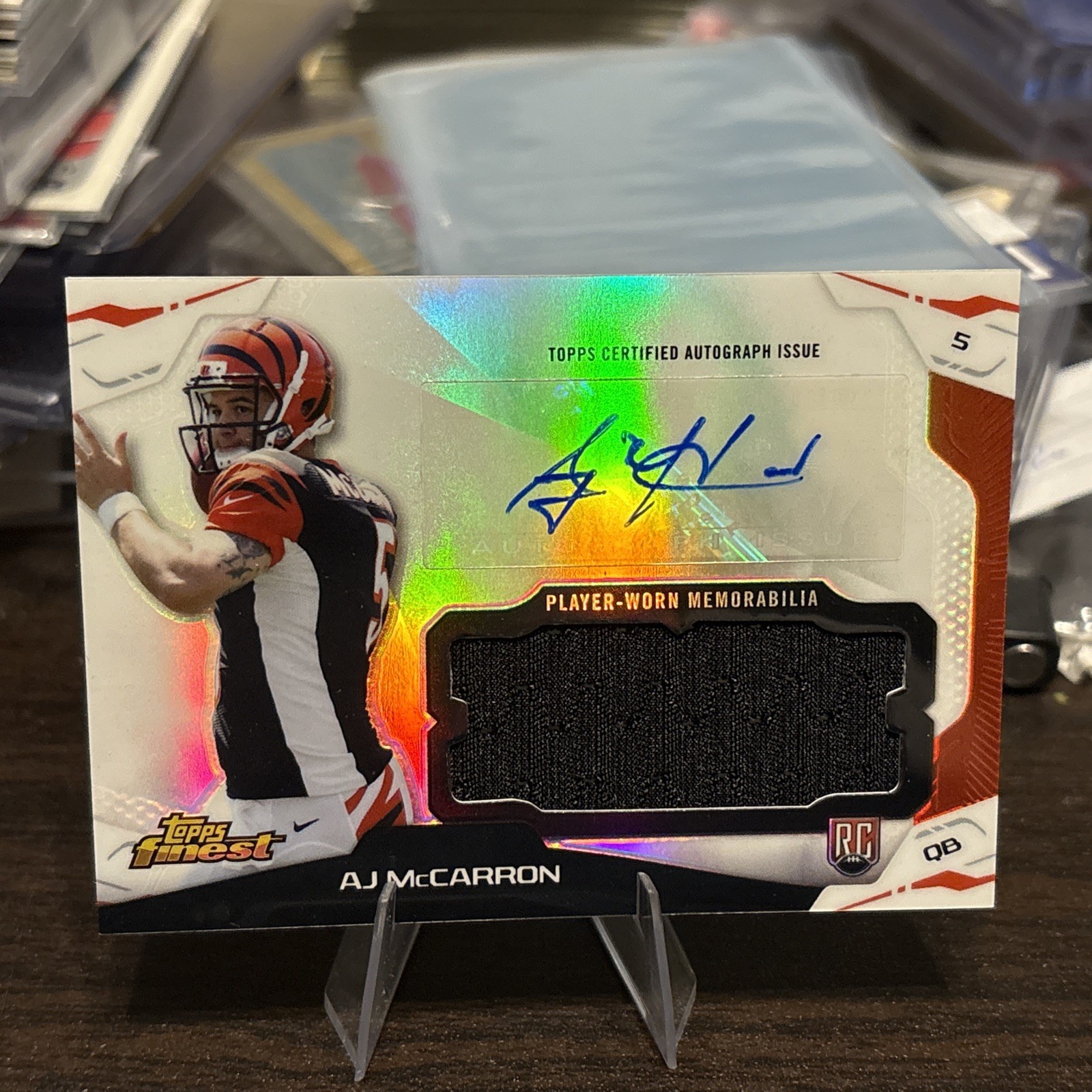 2014 Topps Finest - Autograph Jumbo Relics #AJR-AM A.J. McCarron 