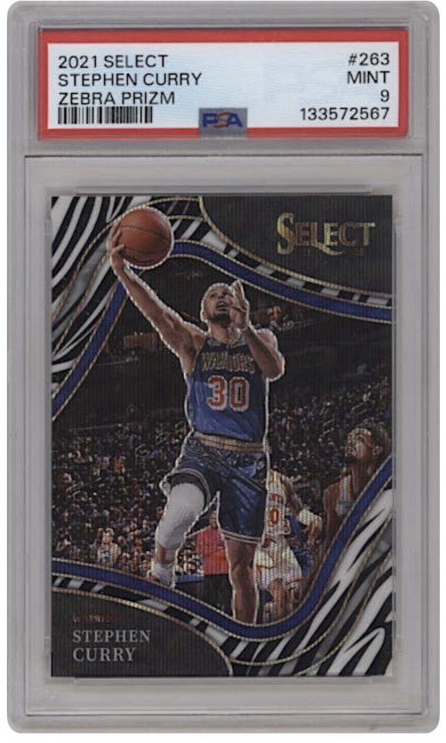 2021 Select Stephen Curry Zebra Prizm PSA 9 SSP POP 2 RARE Warriors #263 INVEST