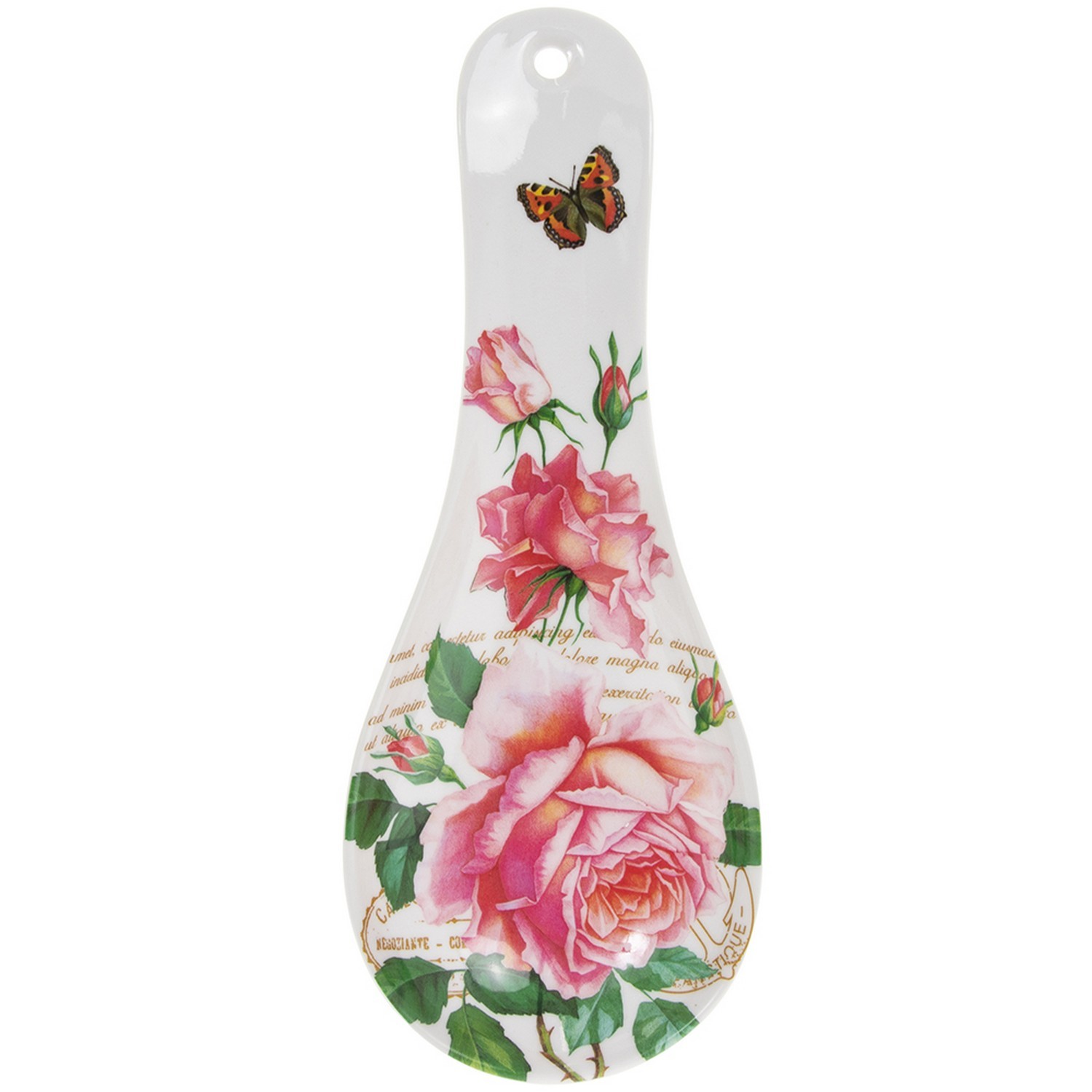 Redoute Rose Heat Resistant Plastic Cooking Utensil Spatula Holder Spoon Rest