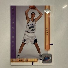 Upper Deck 2001-02 Star Rookie Andrei Kirilenko Utah Jazz Card #182. rookie card picture