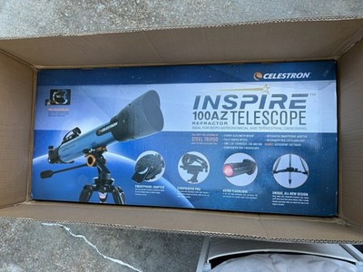 Celestron Inspire 100AZ Refractor Telescope 100mm Altazimuth Tripod Adapter