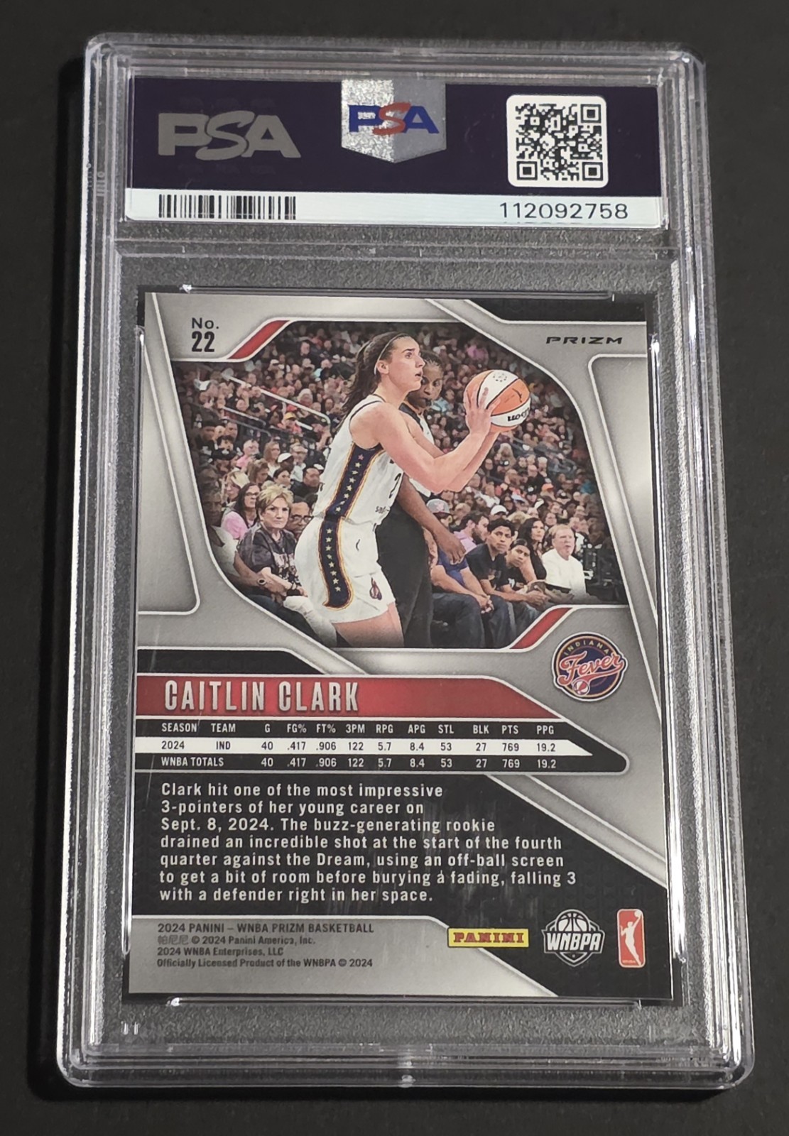 🔥🔥 2024 PANINI PRIZM CAITLIN CLARK BLUE VELOCITY RC GEM MINT PSA 10 🔥🔥 view 2