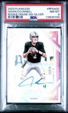 2023 Panini Flawless Rookie Frame Signatures Aidan O'Connell RC Auto /20 PSA 8