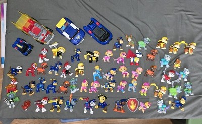 Paw Patrol Ryder & Paws Figures & HTF Figures Lot of 51 Figures, Vehicles 