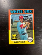 BUCKY DENT ROOKIE TOPPS 1975 WHITE SOX / YANKEES LEGEND BASEBALL CARD. rookie card picture