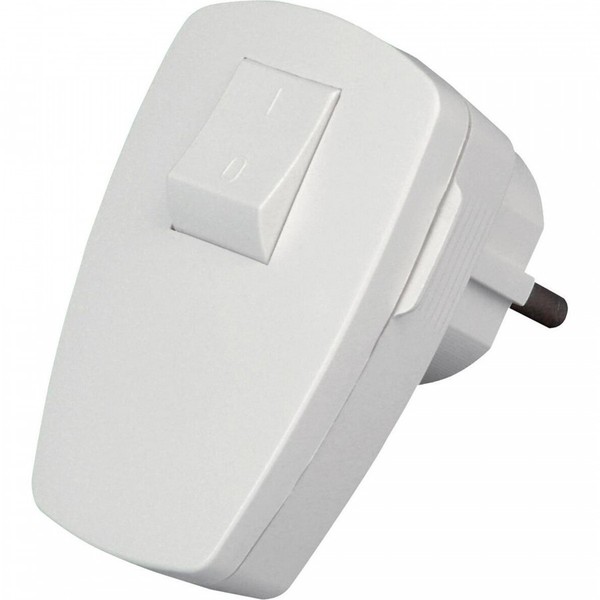 Kopp Kunststoff Schutzkontakt Stecker, Wippenschalter, FüR 3X1,5Mm², Arktisweiß-image