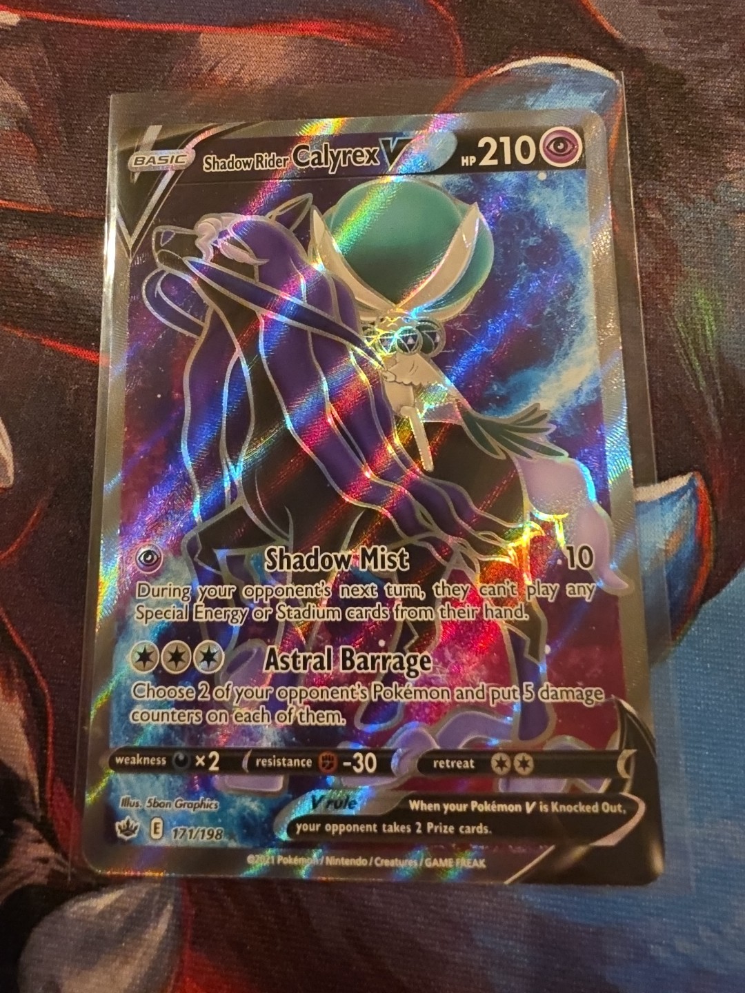 Pokemon Cards Shadow Rider Calyrex V 171/198 Chilling Reign Rare Ultra NM