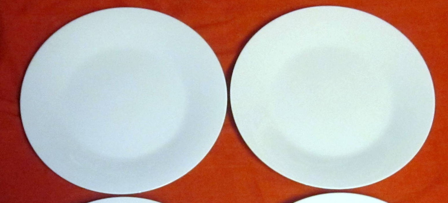 SET 4 NORITAKE SNOWVILLE 6453Q WHITE COUPE SALAD PLATES 8 1/8" VINTAGE ELEGANCE