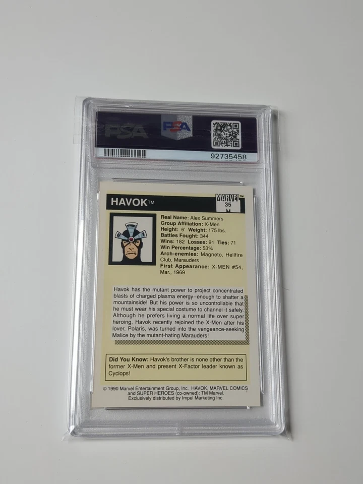 Impel Marvel Universe 1990 Havok Super-Heroes PSA 8 - Image 2 of 2