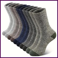5 Pairs Merino Wool Socks For Men, Super Thick Hiking Socks Thermal Socks